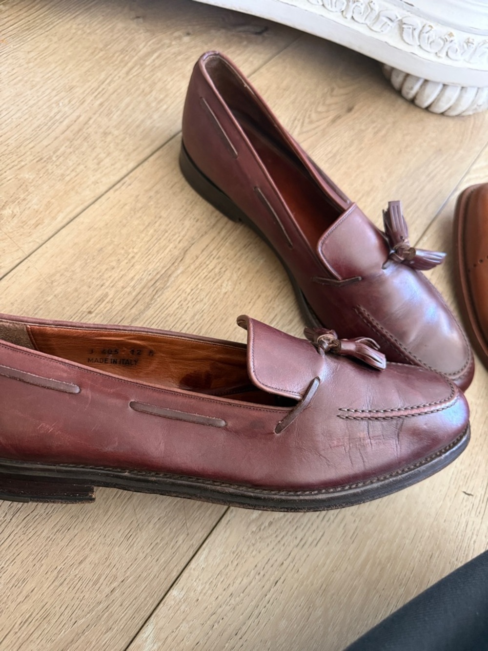 Men's COACH Tassel Loafers in Burgundy Leather - Picture 5 of 5